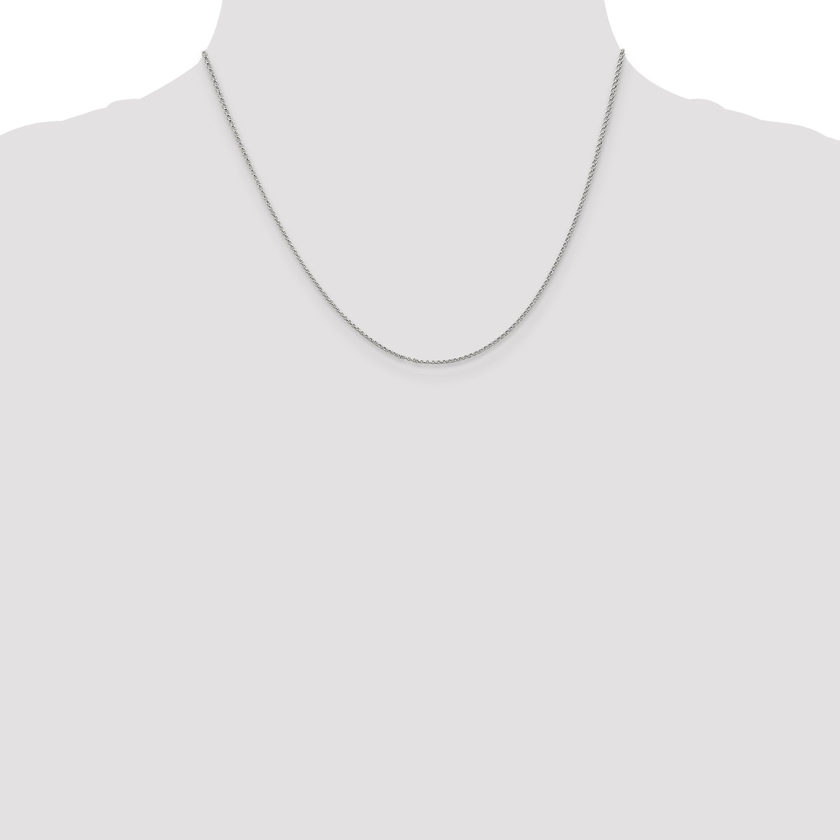 14k White Gold 1.15mm Rolo Pendant Chain
