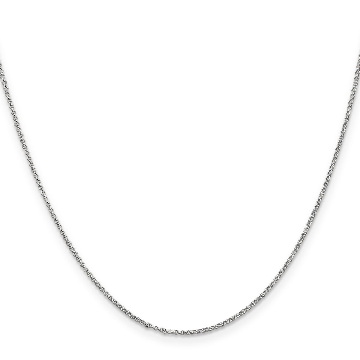 14k White Gold 1.15mm Rolo Pendant Chain