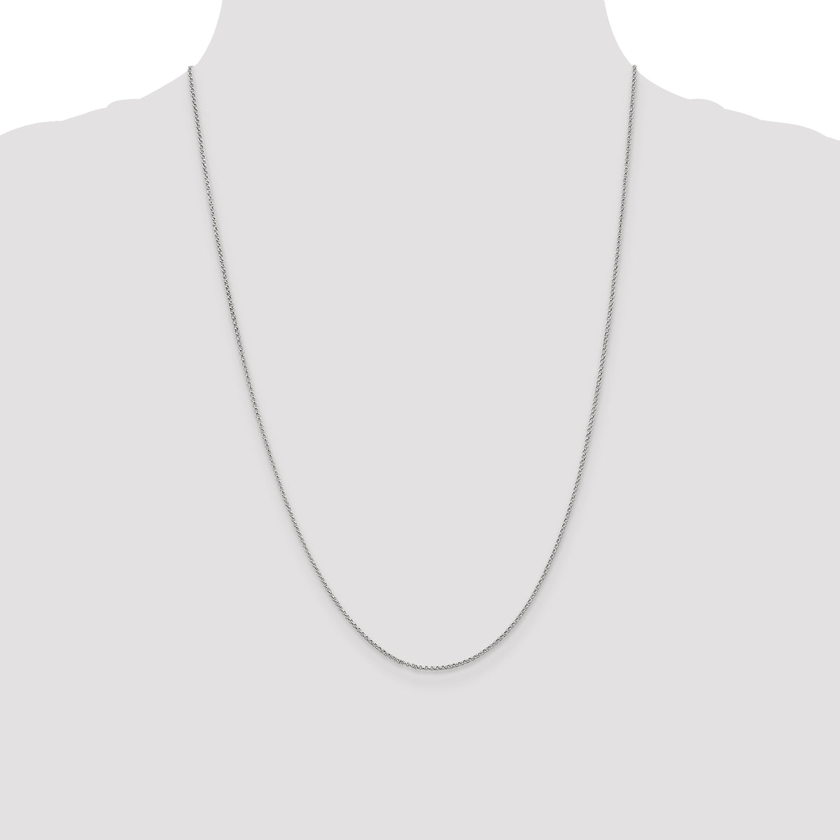 14k White Gold 1.15mm Rolo Pendant Chain