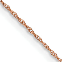 14k Rose Gold .5mm Baby Rope Chain
