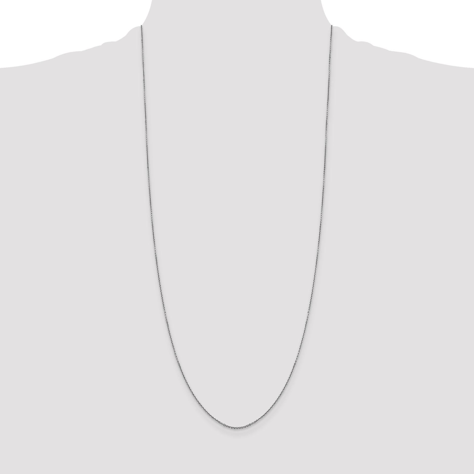14k White Gold .9mm D/C Round Open Link Cable Chain