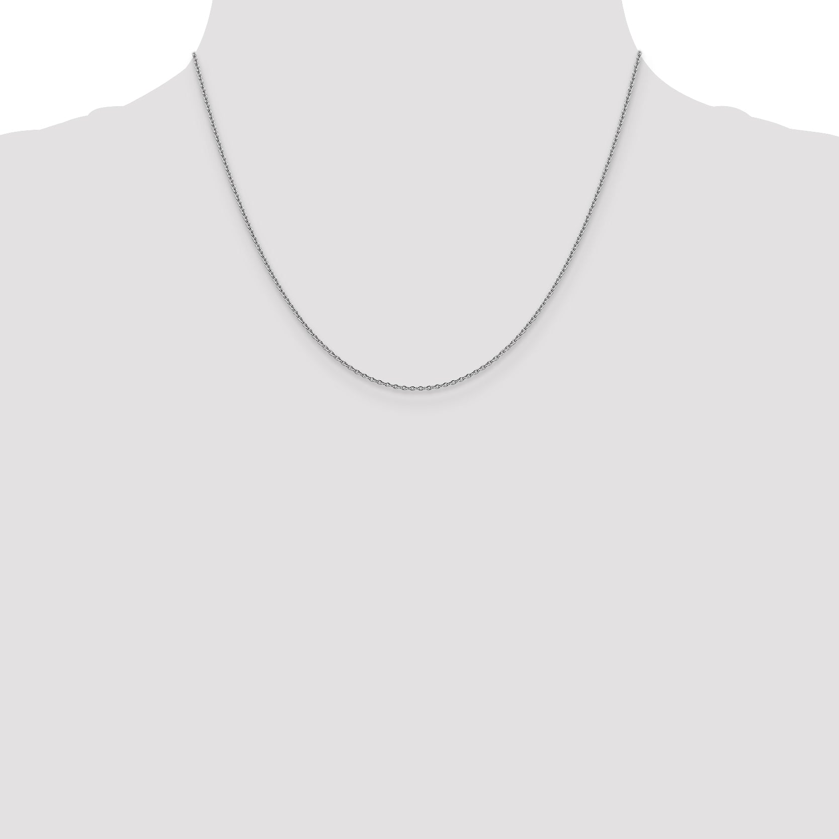 14k White Gold 1.4mm Forzantine Cable Chain