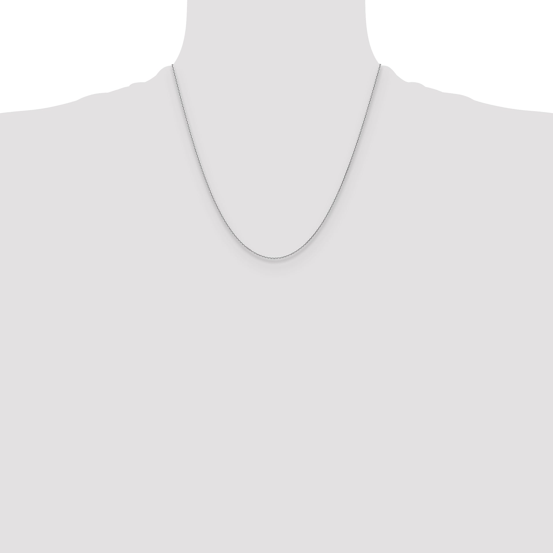14k White Gold 1.2mm D/C Cable Chain
