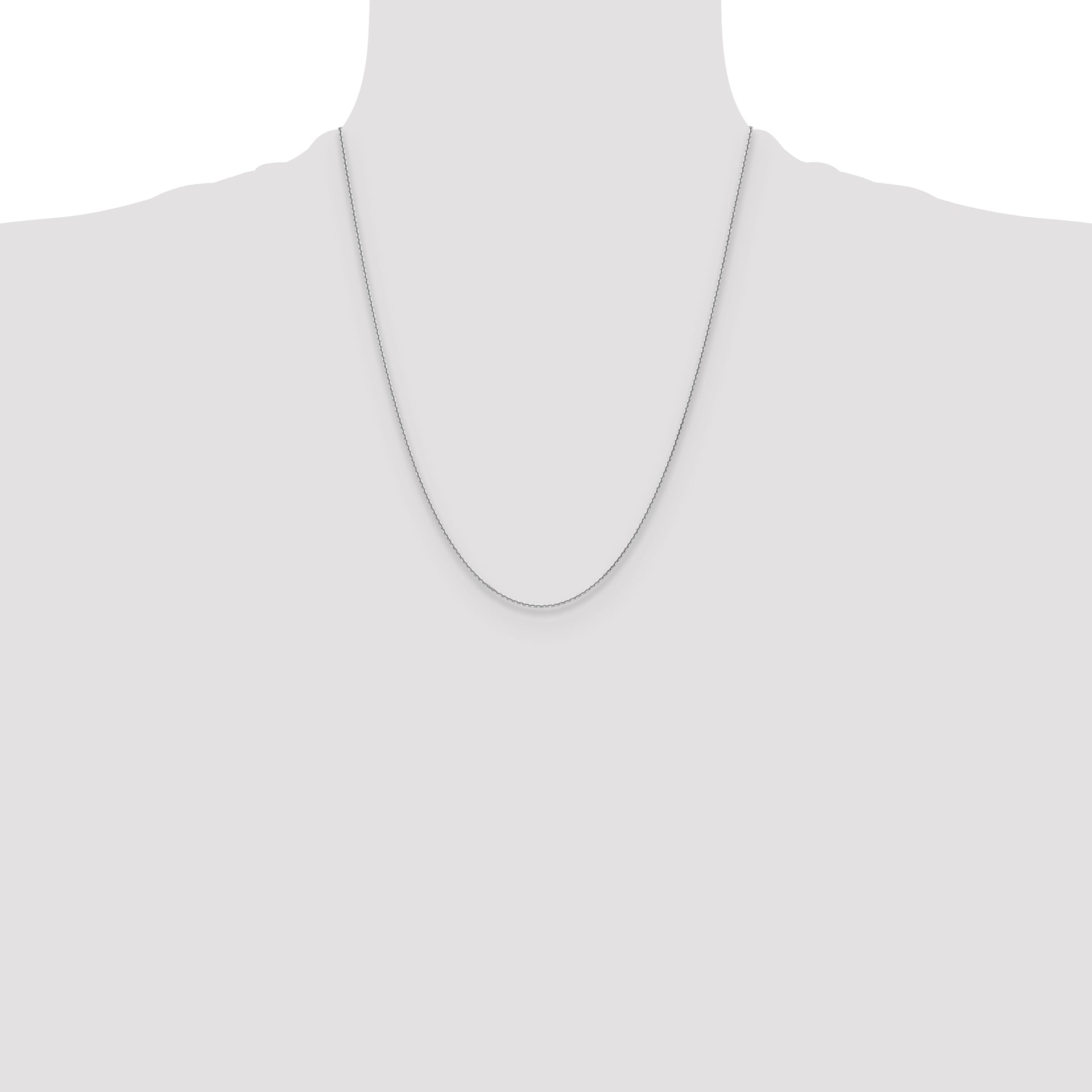 14k White Gold 1.2mm D/C Cable Chain