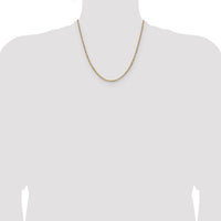 14k Yellow Gold with Rhodium 1.65mm Singapore Chain