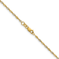 14k Yellow Gold with Rhodium 1.65mm Singapore Chain