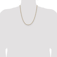 14k Yellow Gold with Rhodium 1.9mm Singapore Chain