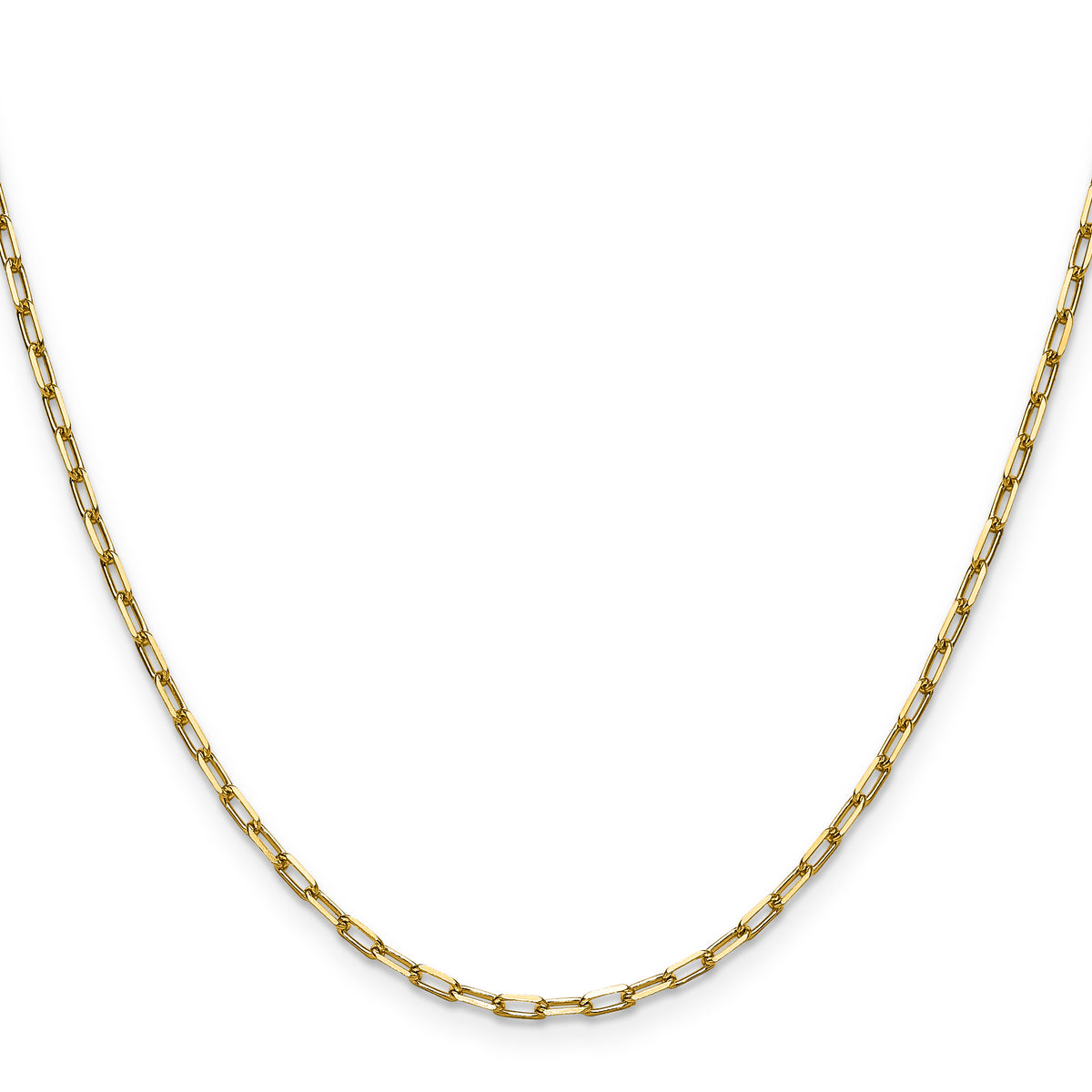 14k 2.1mm Solid Beveled Paperclip Chain