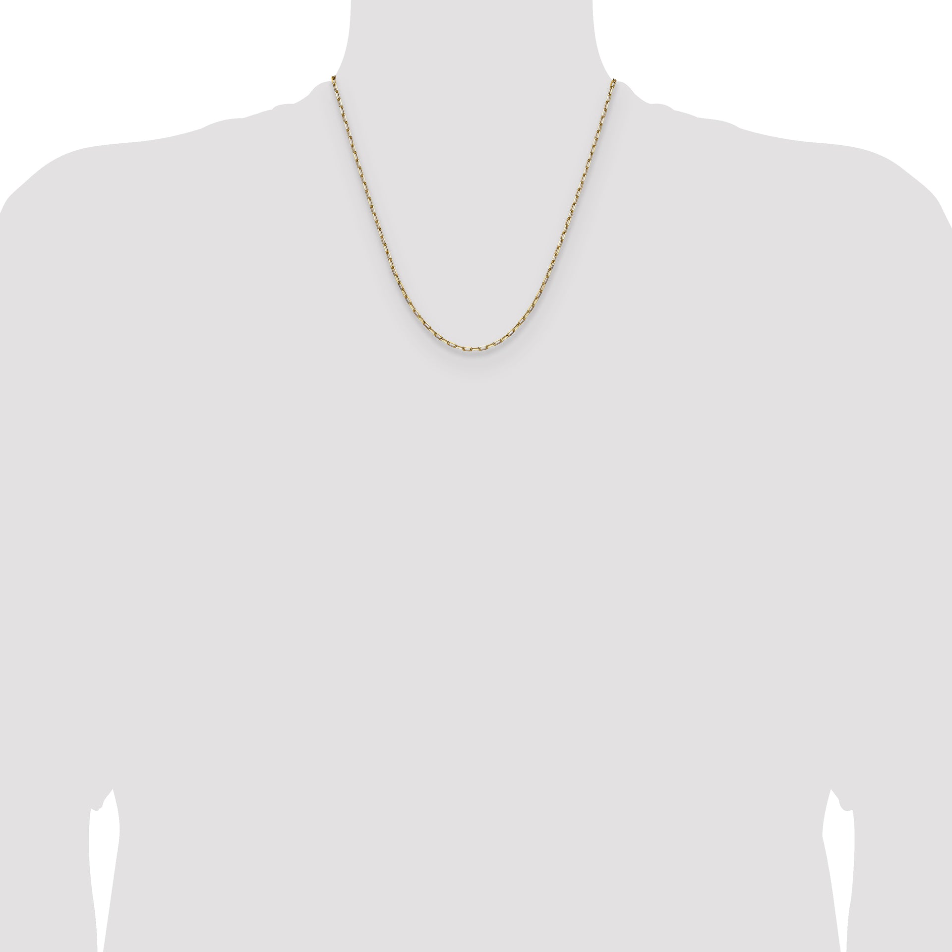 14k 2.1mm Solid Beveled Paperclip Chain