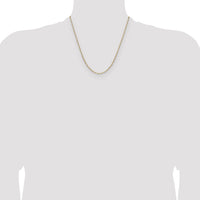 14k 2.1mm Solid Beveled Paperclip Chain