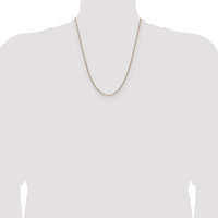 14k 2.1mm Solid Beveled Paperclip Chain