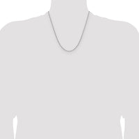 14k White Gold 2.1mm Solid Beveled Paperclip Chain