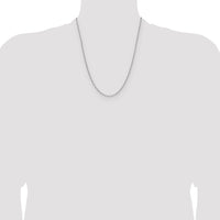 14k White Gold 2.1mm Solid Beveled Paperclip Chain