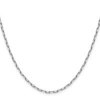 14k White Gold 2.1mm Solid Beveled Paperclip Chain