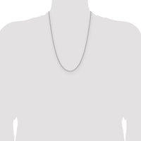 14k White Gold 2.1mm Solid Beveled Paperclip Chain