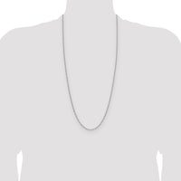 14k White Gold 2.1mm Solid Beveled Paperclip Chain