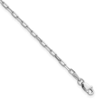 14k White Gold 2.1mm Solid Beveled Paperclip Chain