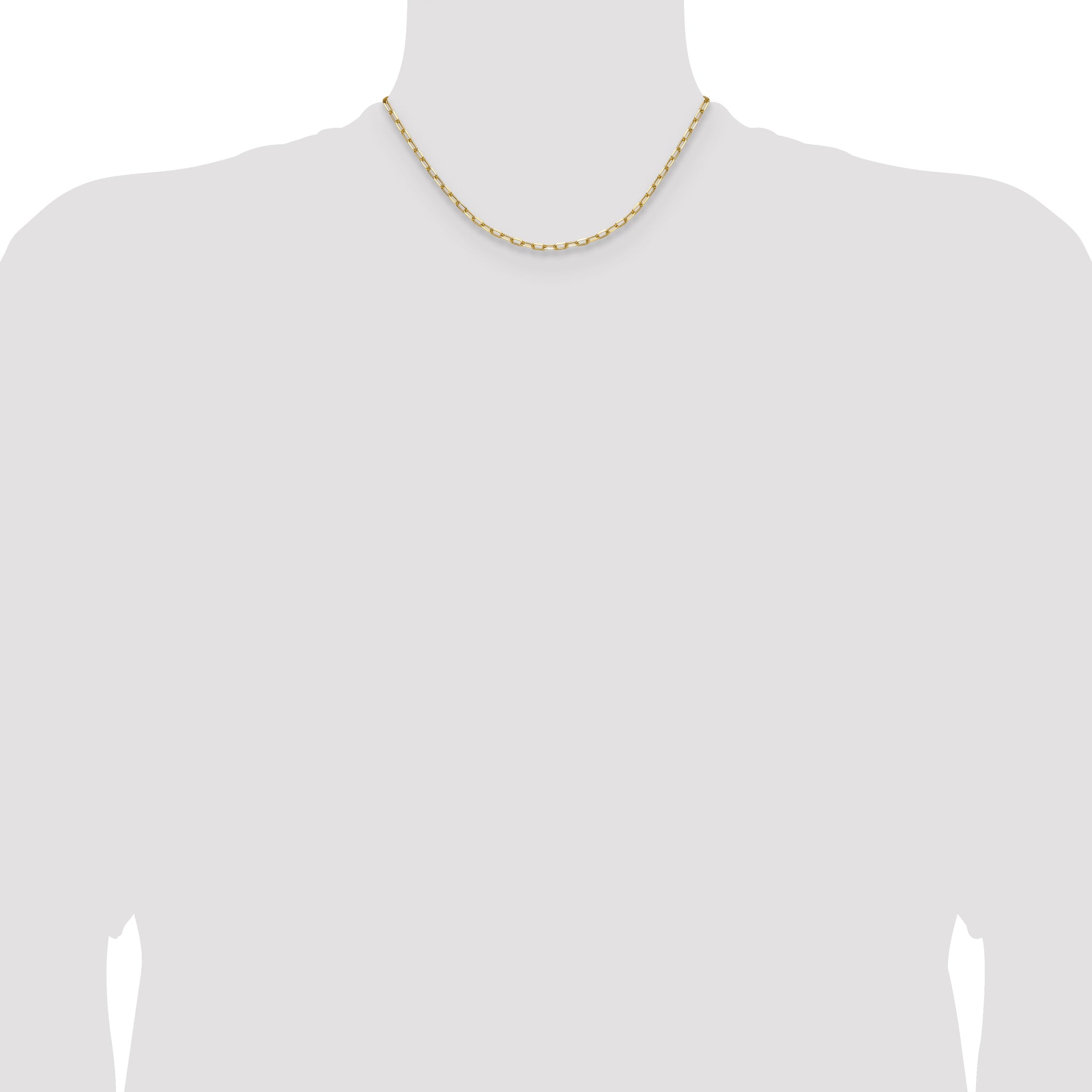 14k 3.0mm Solid Beveled Paperclip Chain