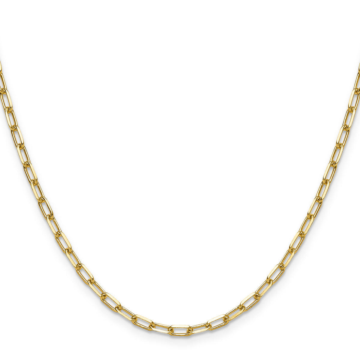 14k 3.0mm Solid Beveled Paperclip Chain