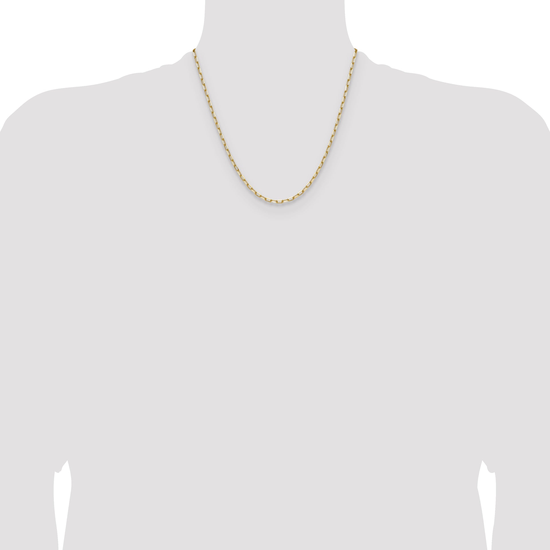 14k 3.0mm Solid Beveled Paperclip Chain