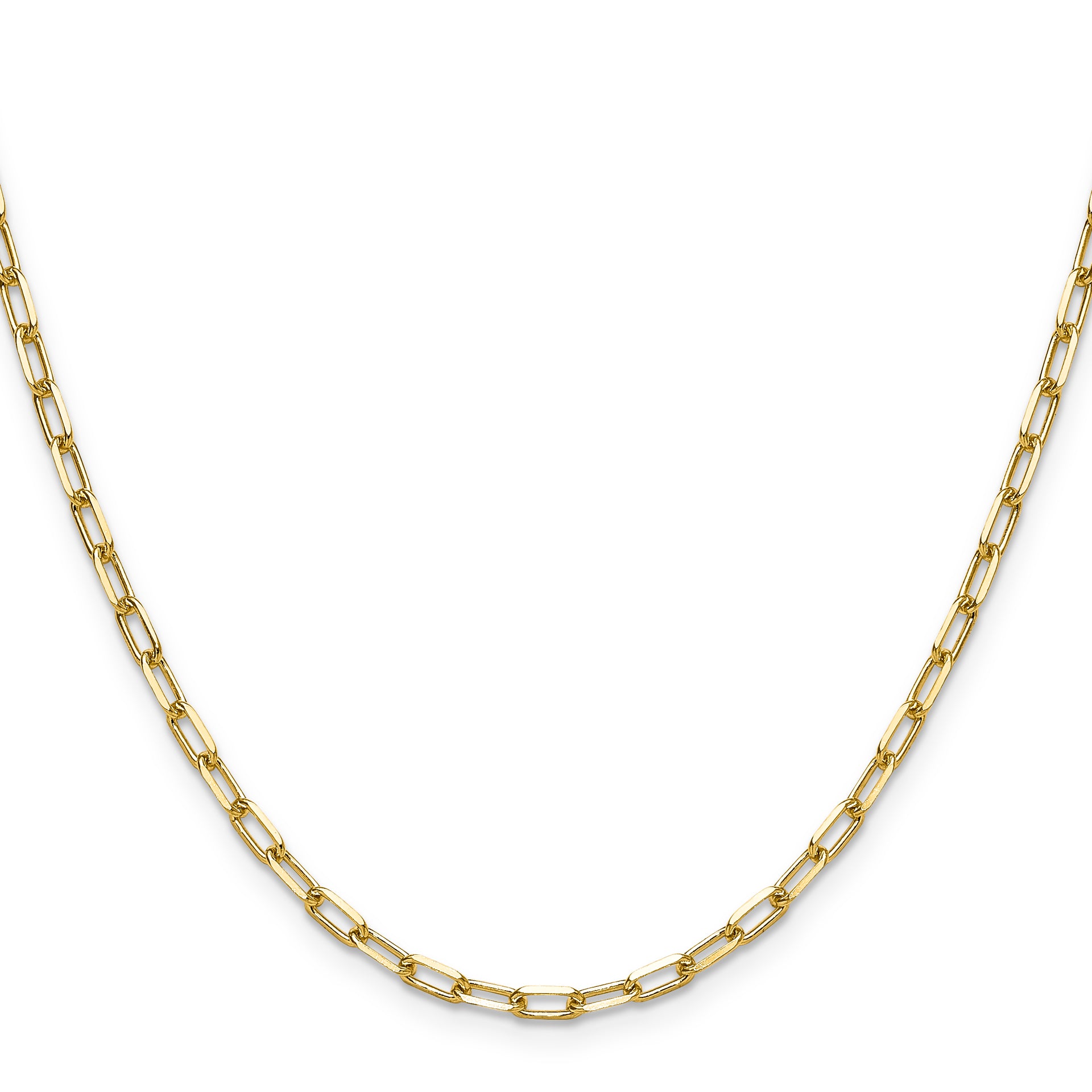 14k 3.0mm Solid Beveled Paperclip Chain