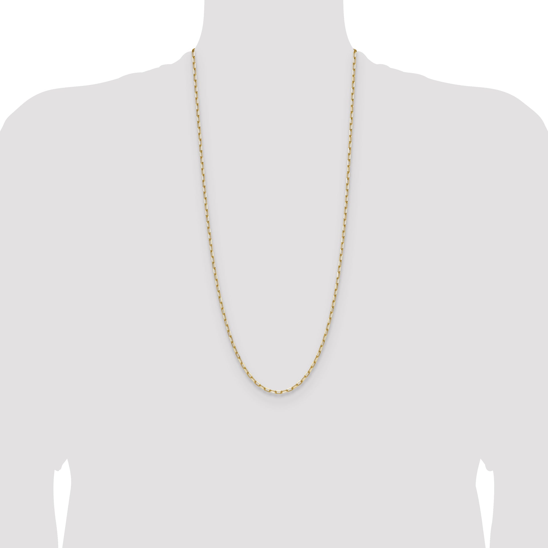 14k 3.0mm Solid Beveled Paperclip Chain