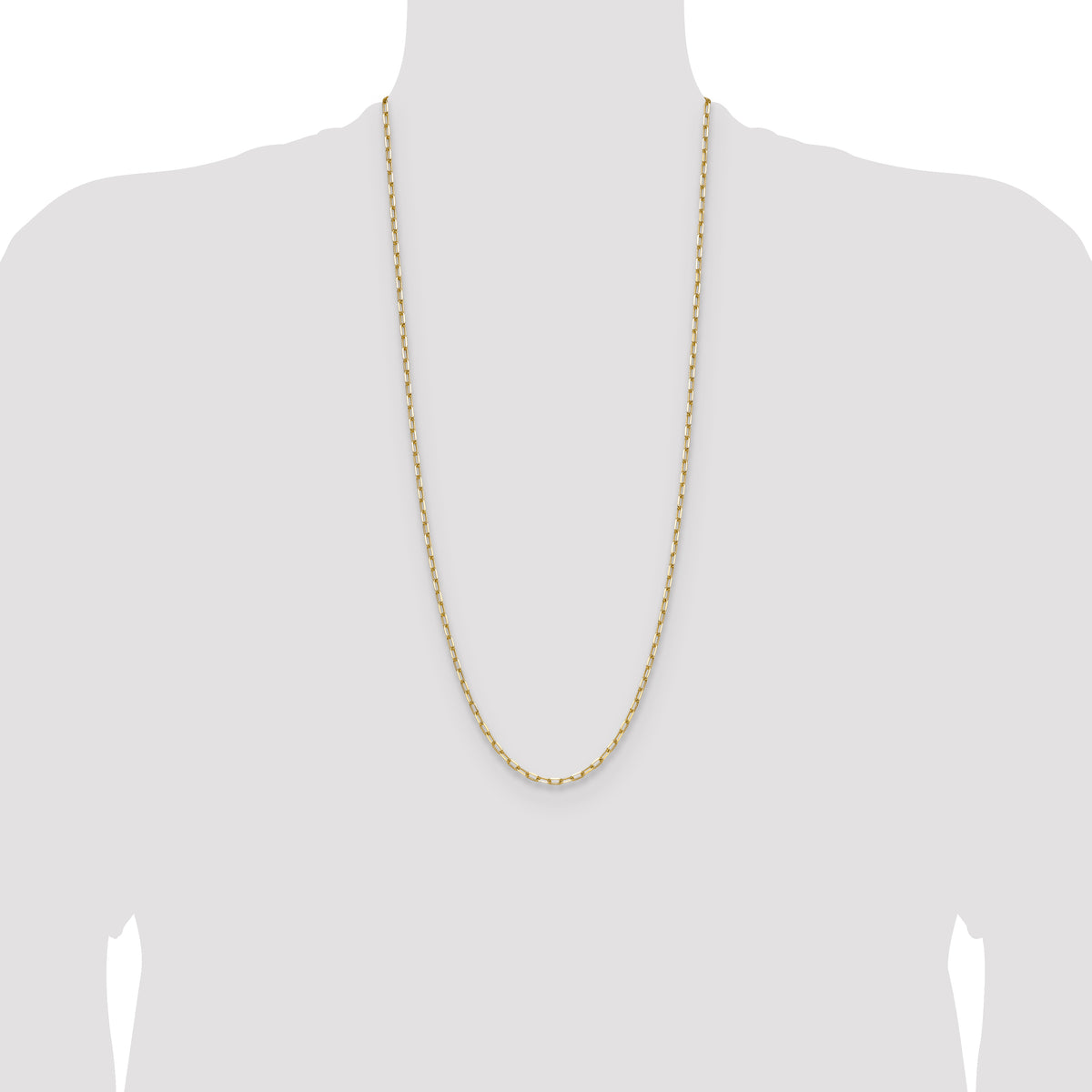 14k 3.0mm Solid Beveled Paperclip Chain