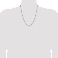 14k White Gold 3.0mm Solid Beveled Paperclip Chain