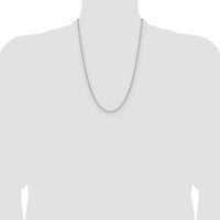 14k White Gold 3.0mm Solid Beveled Paperclip Chain
