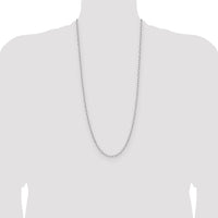 14k White Gold 3.0mm Solid Beveled Paperclip Chain