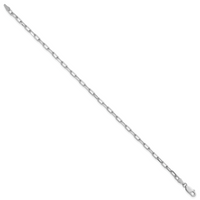 14k White Gold 3.0mm Solid Beveled Paperclip Chain