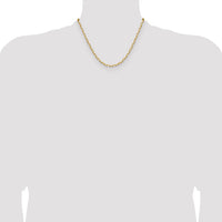 14k 3.5mm Solid Beveled Paperclip Chain