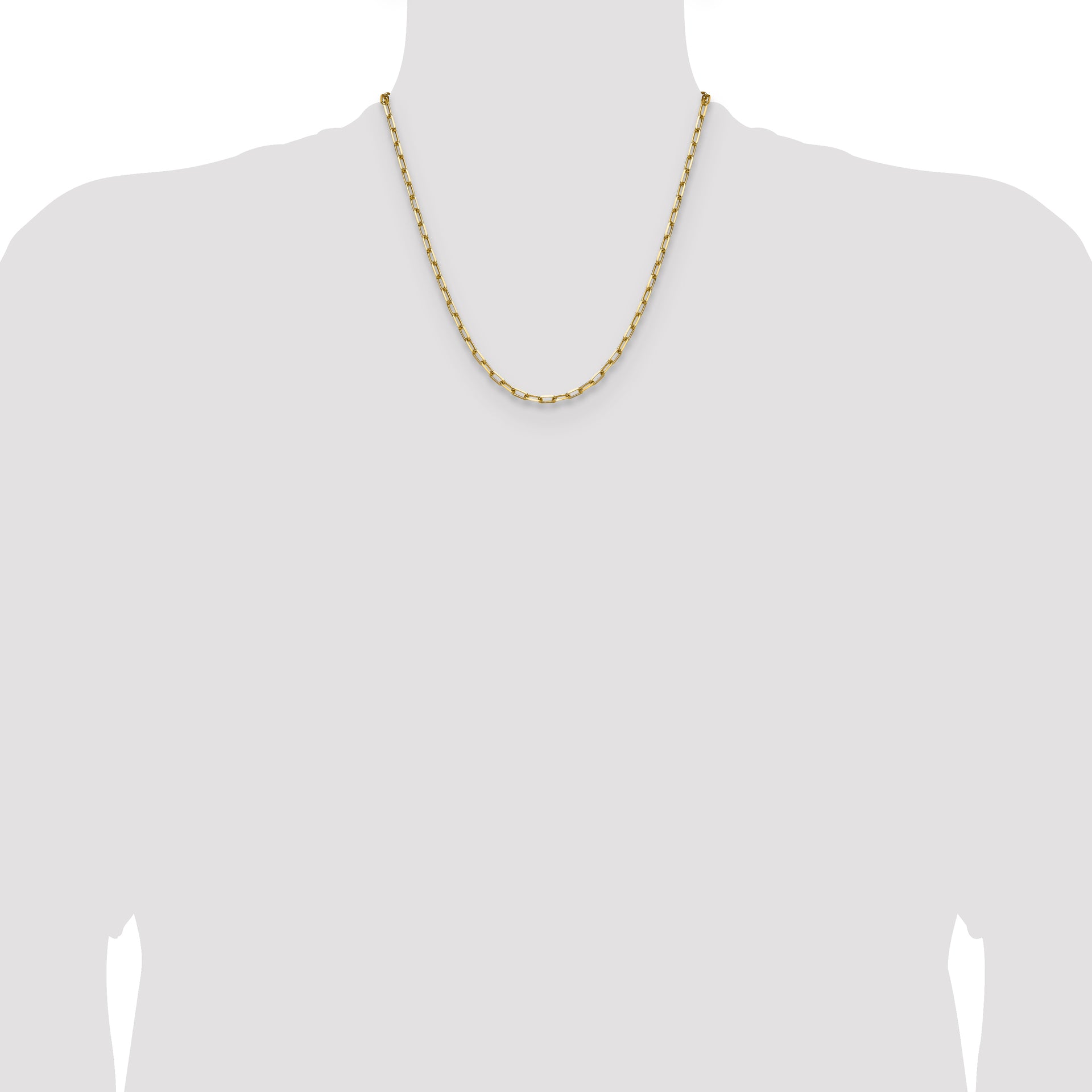14k 3.5mm Solid Beveled Paperclip Chain