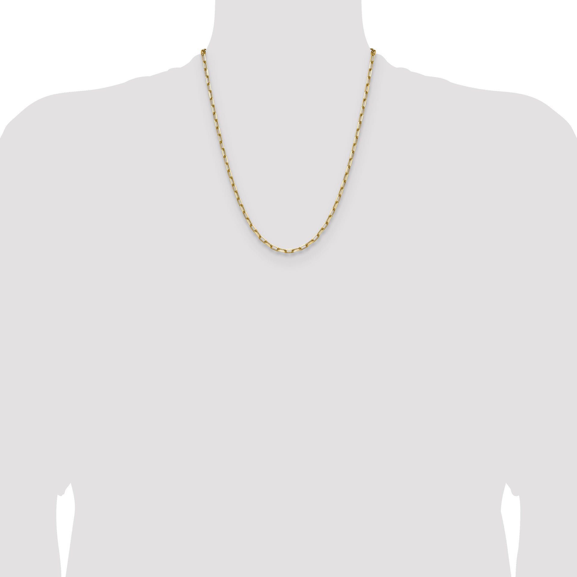 14k 3.5mm Solid Beveled Paperclip Chain
