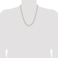 14k 3.5mm Solid Beveled Paperclip Chain