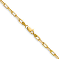 14k 3.5mm Solid Beveled Paperclip Chain