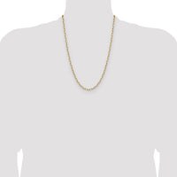 14k 3.5mm Solid Beveled Paperclip Chain