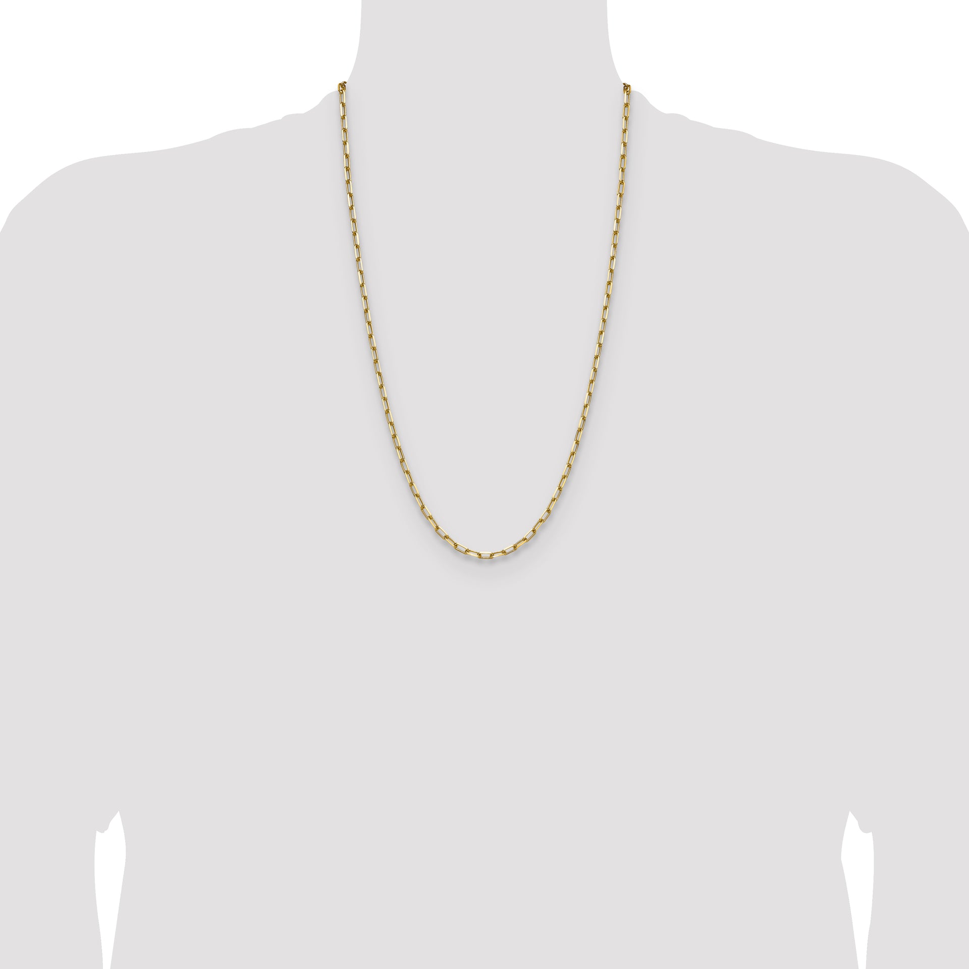 14k 3.5mm Solid Beveled Paperclip Chain