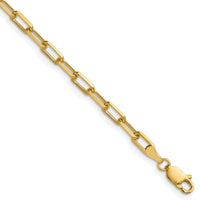 14k 3.5mm Solid Beveled Paperclip Chain