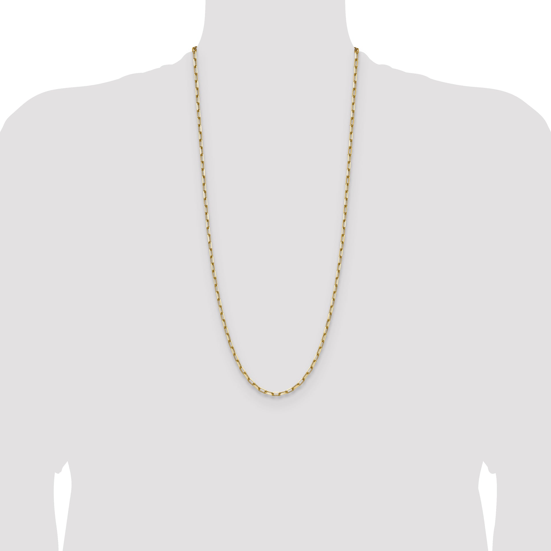 14k 3.5mm Solid Beveled Paperclip Chain