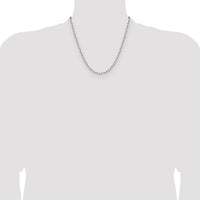 14k White Gold 3.5mm Solid Beveled Paperclip Chain