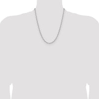 14k White Gold 3.5mm Solid Beveled Paperclip Chain