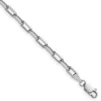 14k White Gold 3.5mm Solid Beveled Paperclip Chain