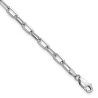 14k White Gold 3.5mm Solid Beveled Paperclip Chain