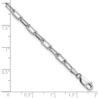 14k White Gold 3.5mm Solid Beveled Paperclip Chain