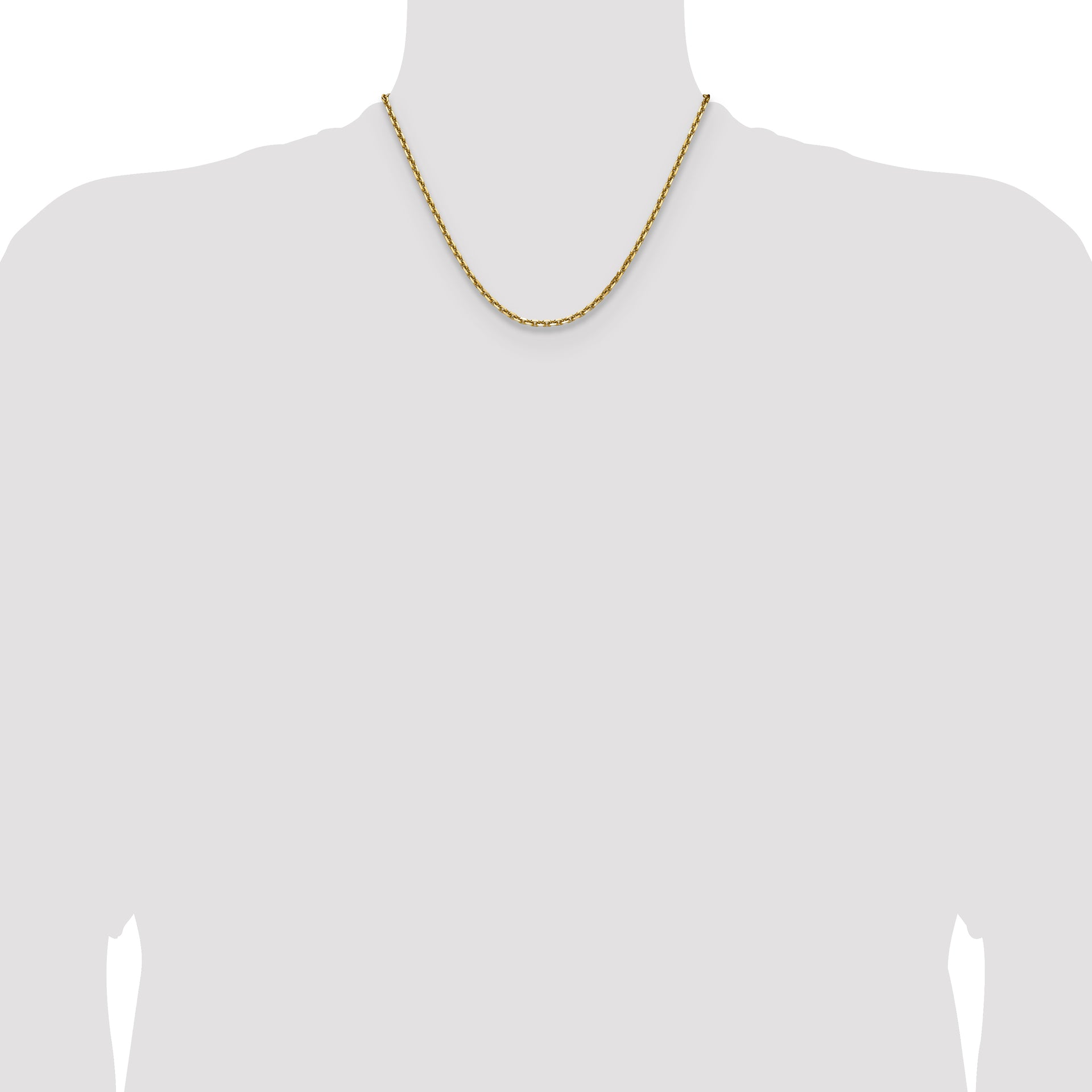 14k 3.25mm D/C French Link Chain