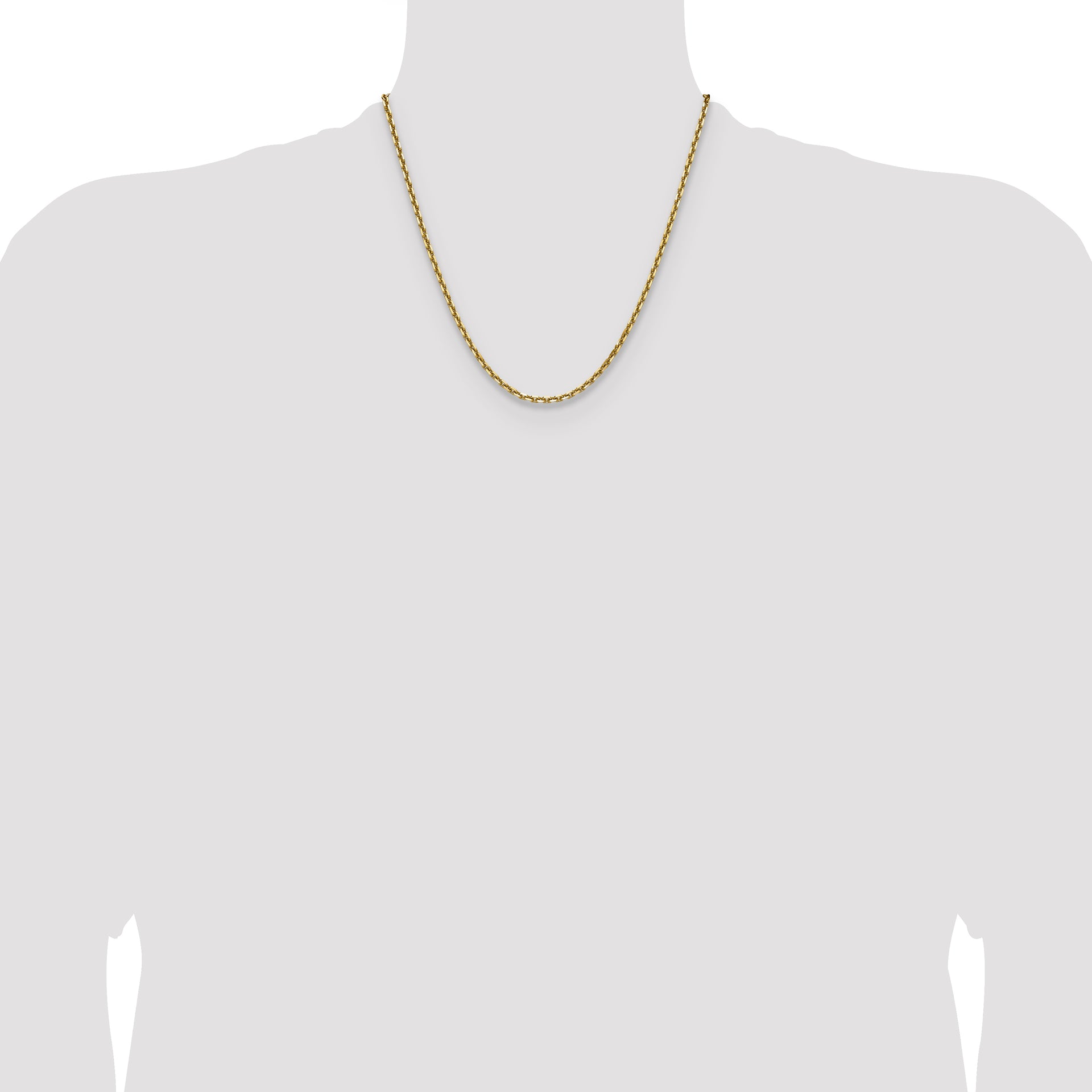 14k 3.25mm D/C French Link Chain