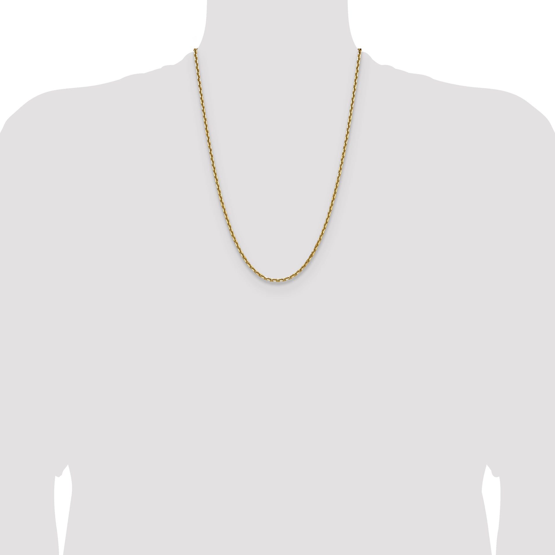 14k 3.25mm D/C French Link Chain