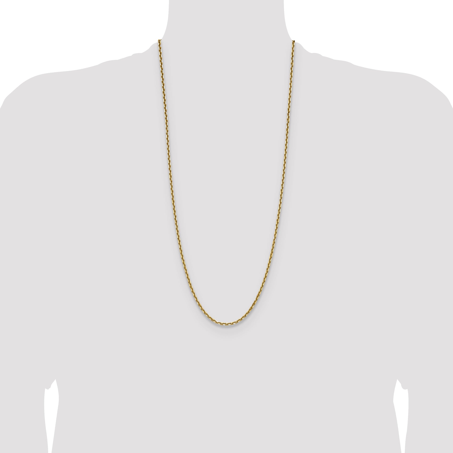 14k 3.25mm D/C French Link Chain
