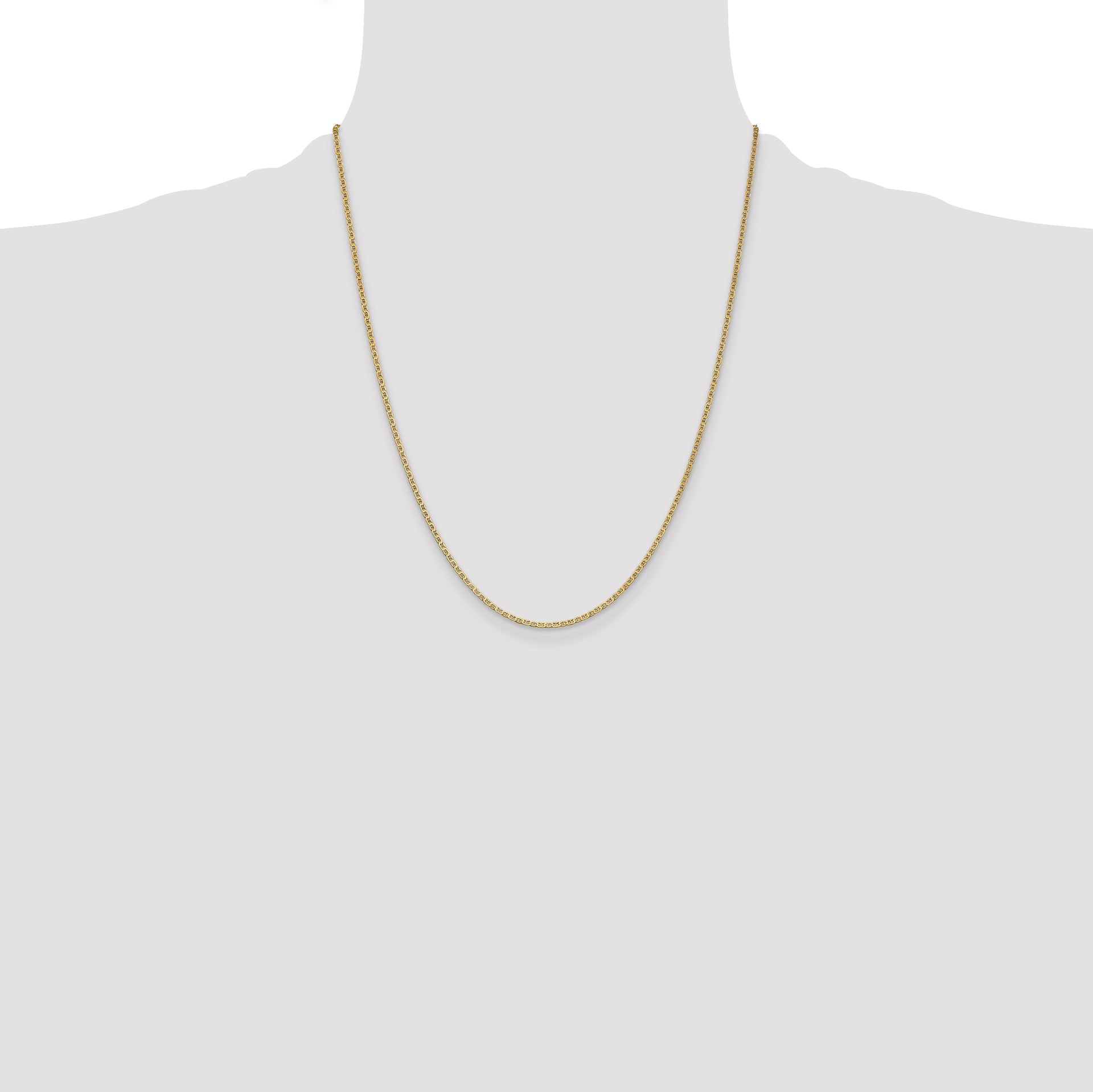 14k 1.5mm Lightweight Flat Anchor Link Pendant Chain